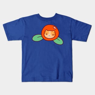 Orange Citrus Tabby Cat Face Kids T-Shirt